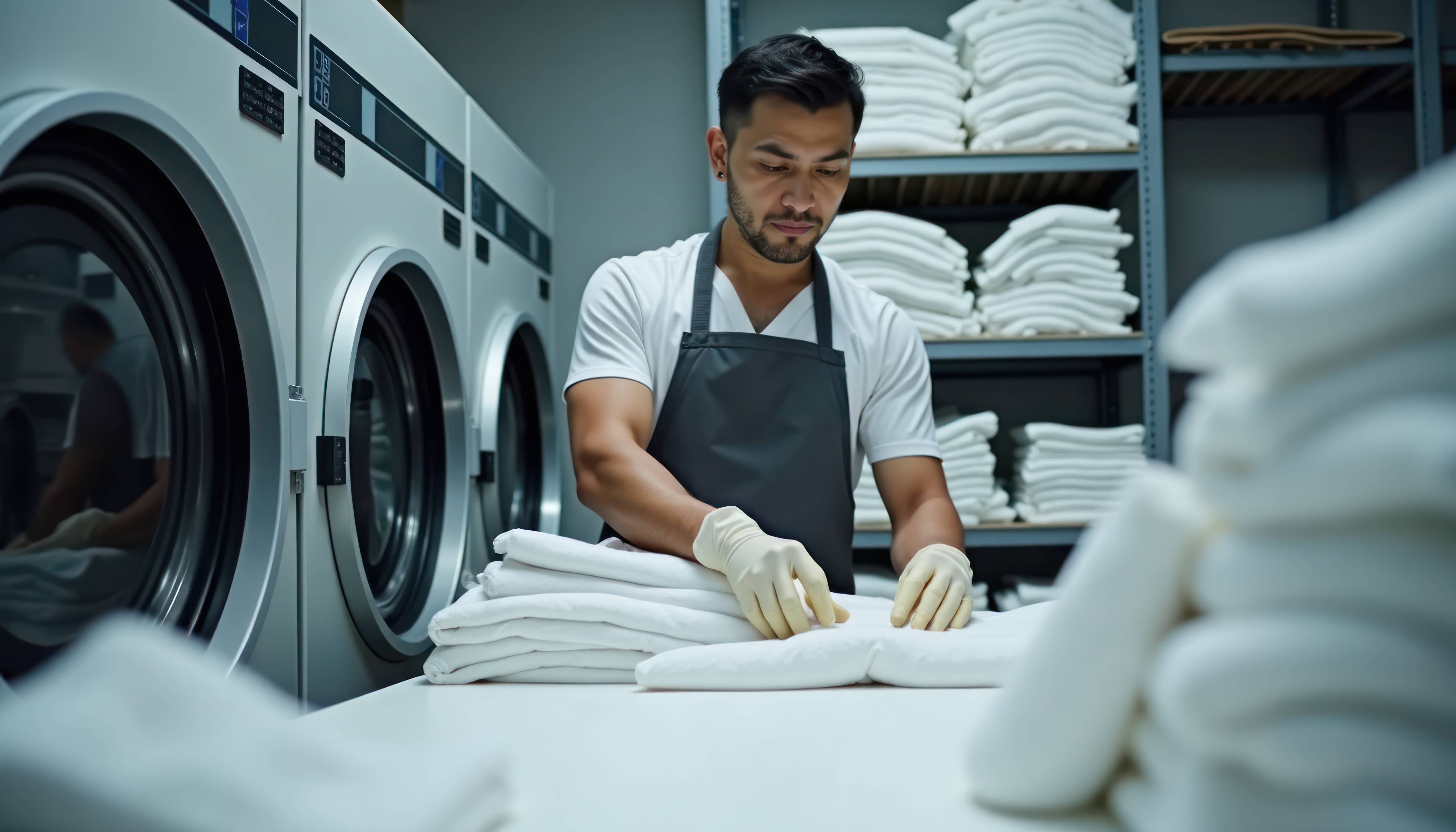 professional garment finishing and pressing at laundry facility